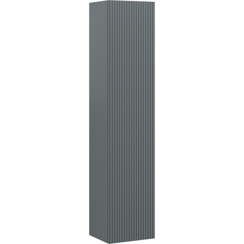 Mexen Rivel bathroom tall cupboard 35 cm, 1 door, grooved, matt graphite - 91A21-03016-1-BF66