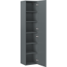 Mexen Rivel bathroom column 35 cm, 1 door, fluted, matte graphite - 91A21-03016-1-BF66