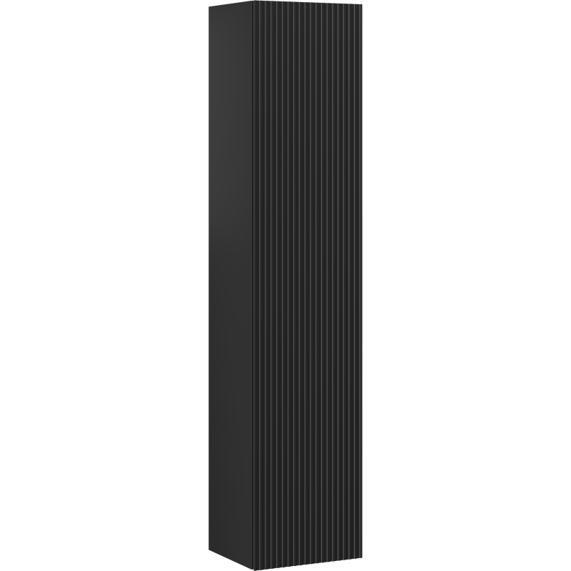 Mexen Rivel bathroom column 35 cm, 1 door, grooved, black matte - 91A21-03016-1-BF71