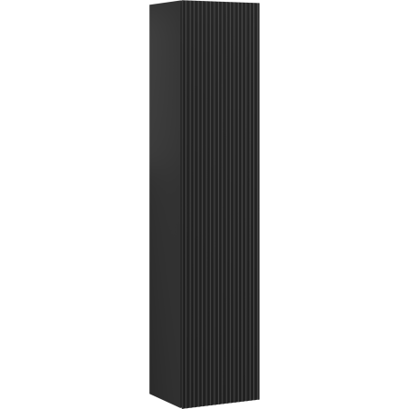 Mexen Rivel bathroom column 35 cm, 1 door, grooved, black matte - 91A21-03016-1-BF71