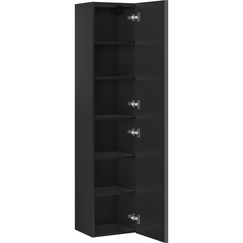Mexen Rivel Bathroom Cabinet 35 cm, 1 Door, Ribbed, Matte Black - 91A21-03016-1-BF71