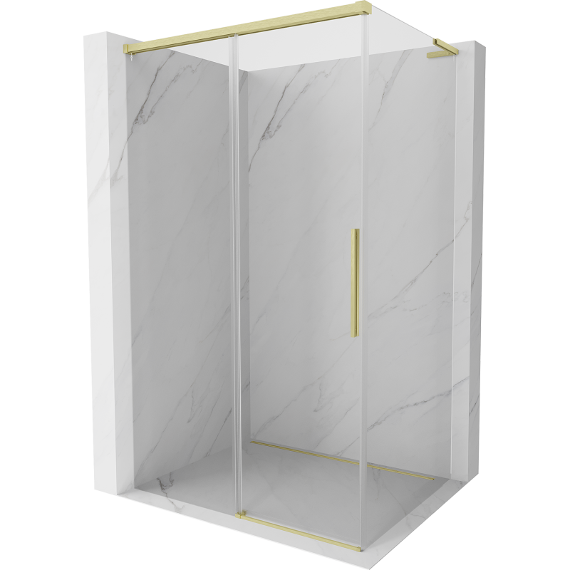Mexen Rox L sliding shower enclosure 105 x 120 cm, transparent, brushed gold - 8C2L-105-120-55-00