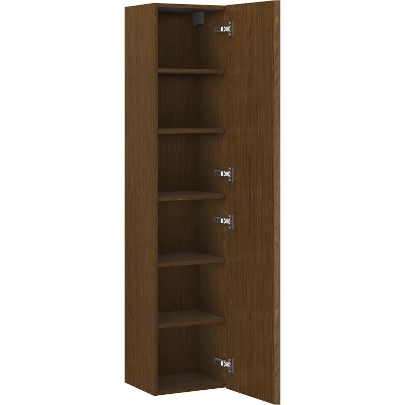 Mexen Rivel bathroom column 35 cm, 1 door, grooved, walnut - 91A21-03016-1-BF86