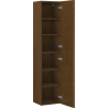 Mexen Rivel bathroom column 35 cm, 1 door, grooved, walnut - 91A21-03016-1-BF86