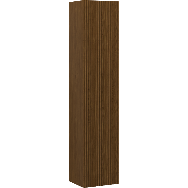 Mexen Rivel bathroom cabinet 35 cm, 1 door, grooved, walnut - 91A21-03016-1-BF86