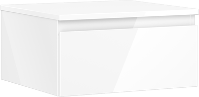 Mexen Orio bathroom cabinet under washbasin 50 cm with countertop, 1 drawer, white gloss - 91A10-05023-1-BFC00