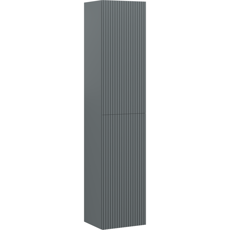 Mexen Rivel bathroom column 35 cm, 2 doors, grooved, matte graphite - 91A21-03016-2-BF66
