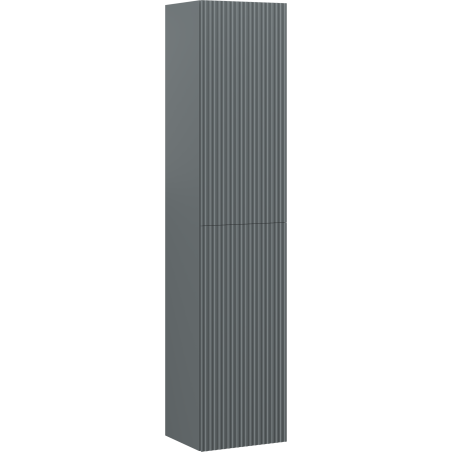 Mexen Rivel bathroom column 35 cm, 2 doors, grooved, matte graphite - 91A21-03016-2-BF66