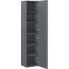 Mexen Rivel bathroom column 35 cm, 2 doors, fluted, matte graphite - 91A21-03016-2-BF66