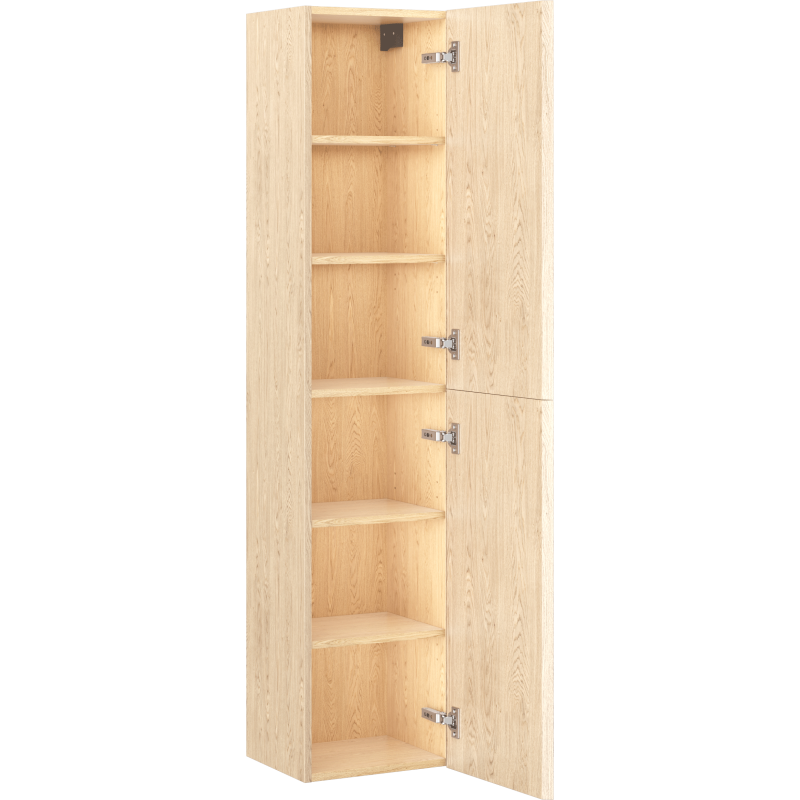 Mexen Rivel bathroom column 35 cm, 2 doors, grooved, oak - 91A21-03016-2-BF81