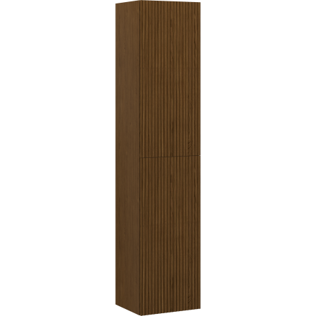 Mexen Rivel bathroom column 35 cm, 2 doors, grooved, walnut - 91A21-03016-2-BF86