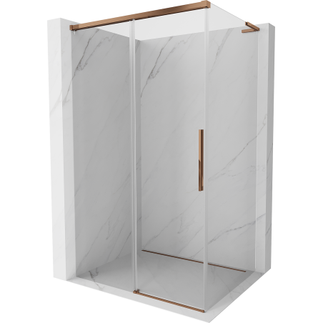 Mexen Rox L sliding shower enclosure 105 x 80 cm, transparent, rose gold - 8C2L-105-080-60-00