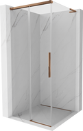 Mexen Rox L sliding shower enclosure 90 x 90 cm, transparent, rose gold - 8C2L-090-090-60-00