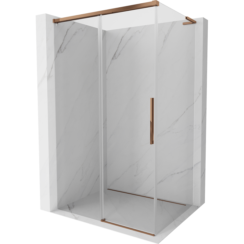 Mexen Rox L sliding shower enclosure 110 x 120 cm, transparent, rose gold - 8C2L-110-120-60-00