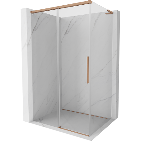 Mexen Rox L sliding shower enclosure 110 x 75 cm, transparent, brushed copper - 8C2L-110-075-65-00