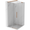 Mexen Rox L sliding shower enclosure 120 x 120 cm, transparent, brushed copper - 8C2L-120-120-65-00