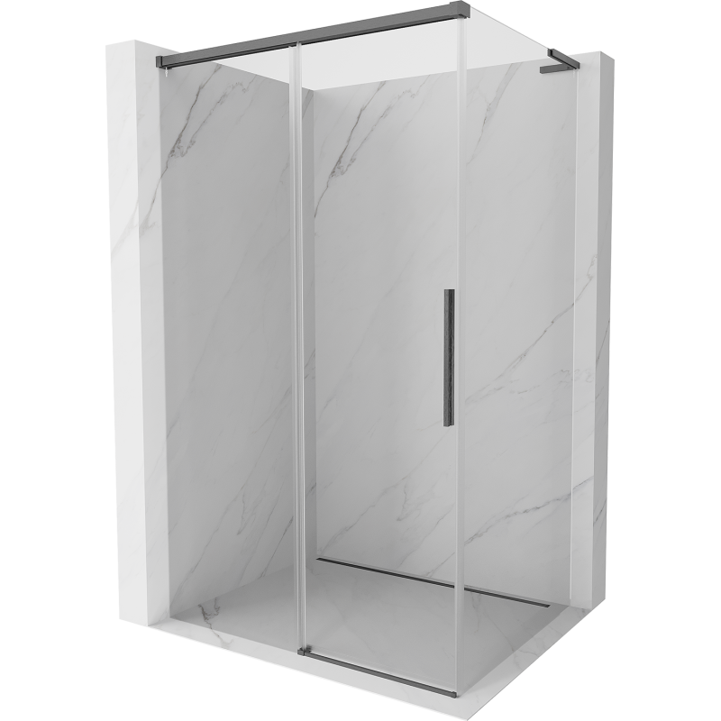 Mexen Rox L shower cabin sliding 95 x 75 cm, transparent, brushed gun gray - 8C2L-095-075-66-00