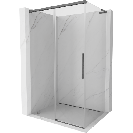 Mexen Rox L sliding shower cabin 95 x 90 cm, transparent, brushed gun gray - 8C2L-095-090-66-00