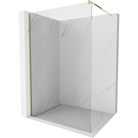 Mexen Kioto Walk-in Shower Wall 100 x 200 cm, Transparent 8 mm, Gold - 800-100-101-50-00