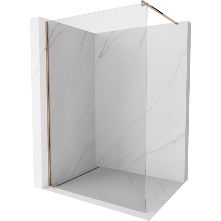 Mexen Kioto shower screen 50 x 200 cm, Transparent 8 mm, Rose gold - 800-050-101-60-00