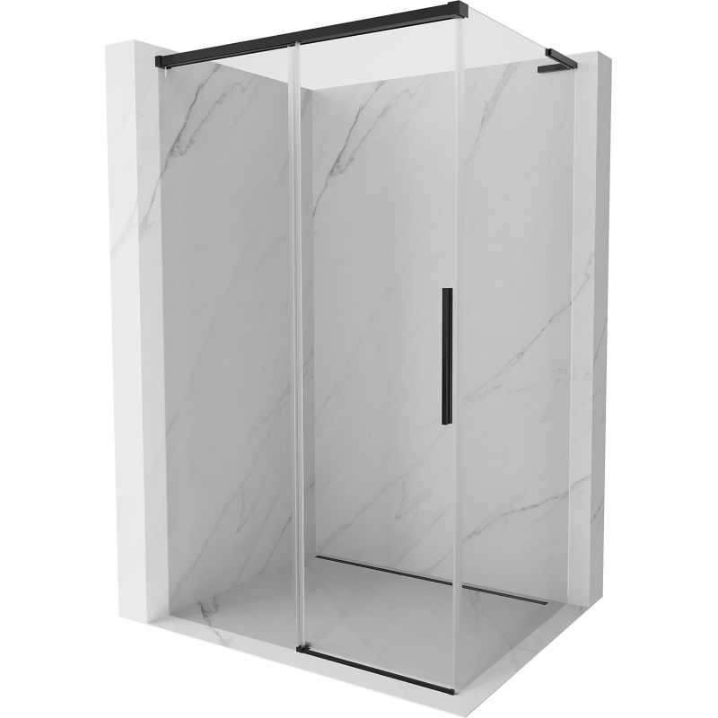 Mexen Rox L sliding shower enclosure 115 x 75 cm, transparent, black - 8C2L-115-075-70-00