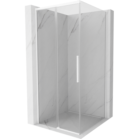 Mexen Rox sliding shower enclosure 120 x 120 cm, transparent, white - 8C2-120-120-20-00