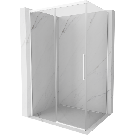 Mexen Rox sliding shower enclosure 150 x 120 cm, transparent, white - 8C2-150-120-20-00