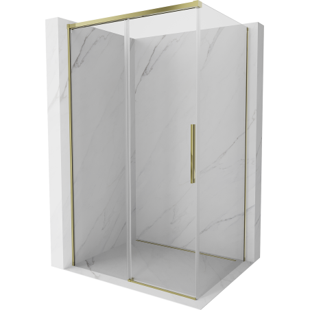 Mexen Rox Sliding Shower Enclosure 130 x 80 cm, Transparent, Gold - 8C2-130-080-50-00