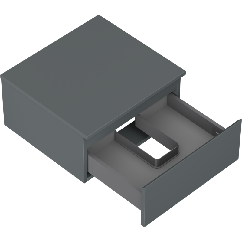 Mexen Orio bathroom cabinet under the sink 50 cm with countertop, 1 drawer, matt graphite - 91A10-05023-1-BFC66