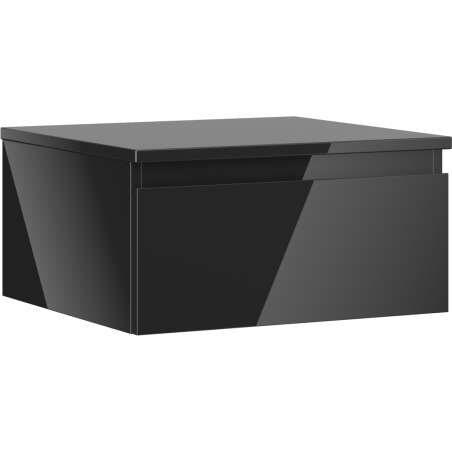 Mexen Orio bathroom cabinet under sink 50 cm with countertop, 1 drawer, black gloss - 91A10-05023-1-BFC70