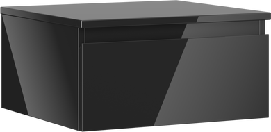 Mexen Orio bathroom cabinet under sink 50 cm with countertop, 1 drawer, black gloss - 91A10-05023-1-BFC70