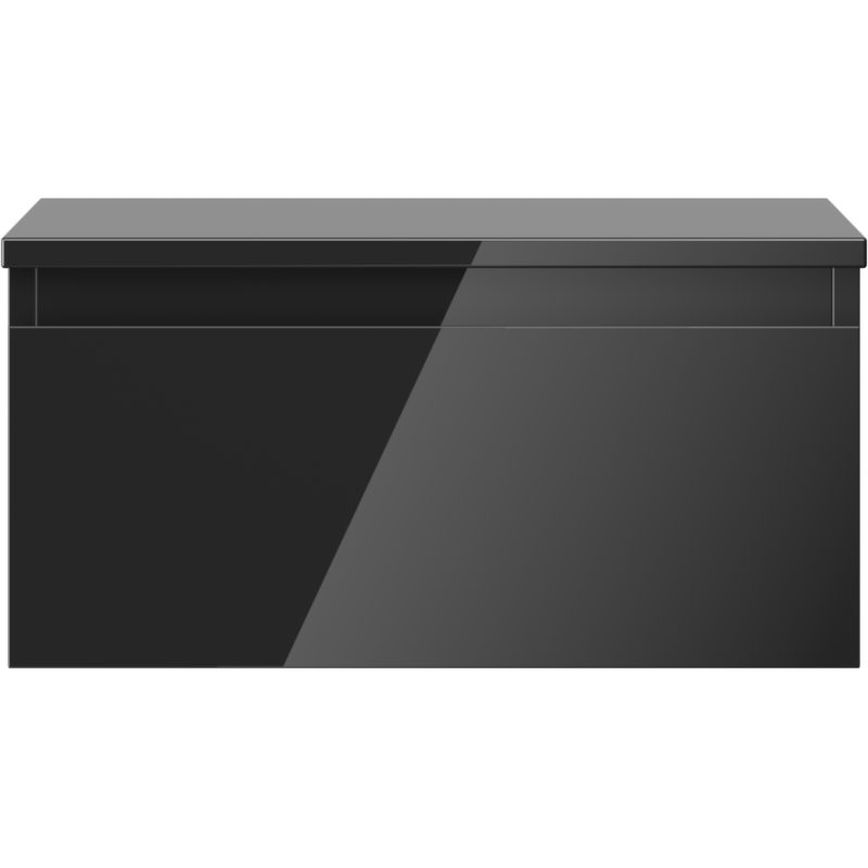 Mexen Orio bathroom cabinet under sink 50 cm with countertop, 1 drawer, black gloss - 91A10-05023-1-BFC70