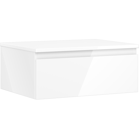 Mexen Orio bathroom cabinet under-sink 60 cm with countertop, 1 drawer, white gloss - 91A10-06023-1-BFC00
