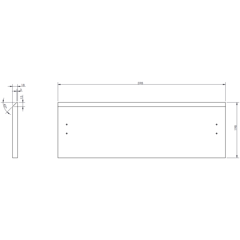 Mexen Orio 60 cm Vanity Unit with Countertop, 1 Drawer, Matte Grey - 91A10-06023-1-BFC62