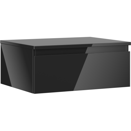 Mexen Orio bathroom cabinet under sink 60 cm with countertop, 1 drawer, black gloss - 91A10-06023-1-BFC70
