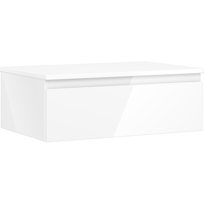 Mexen Orio bathroom cabinet under the sink 70 cm with countertop, 1 drawer, white gloss - 91A10-07023-1-BFC00