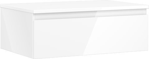 Mexen Orio 70 cm Under-Sink Bathroom Cabinet with Countertop, 1 Drawer, High Gloss White - 91A10-07023-1-BFC00