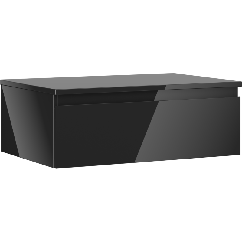 Mexen Orio bathroom cabinet 70 cm with countertop, 1 drawer, black gloss - 91A10-07023-1-BFC70