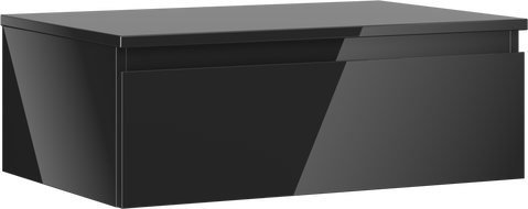 Mexen Orio bathroom cabinet 70 cm with countertop, 1 drawer, black gloss - 91A10-07023-1-BFC70