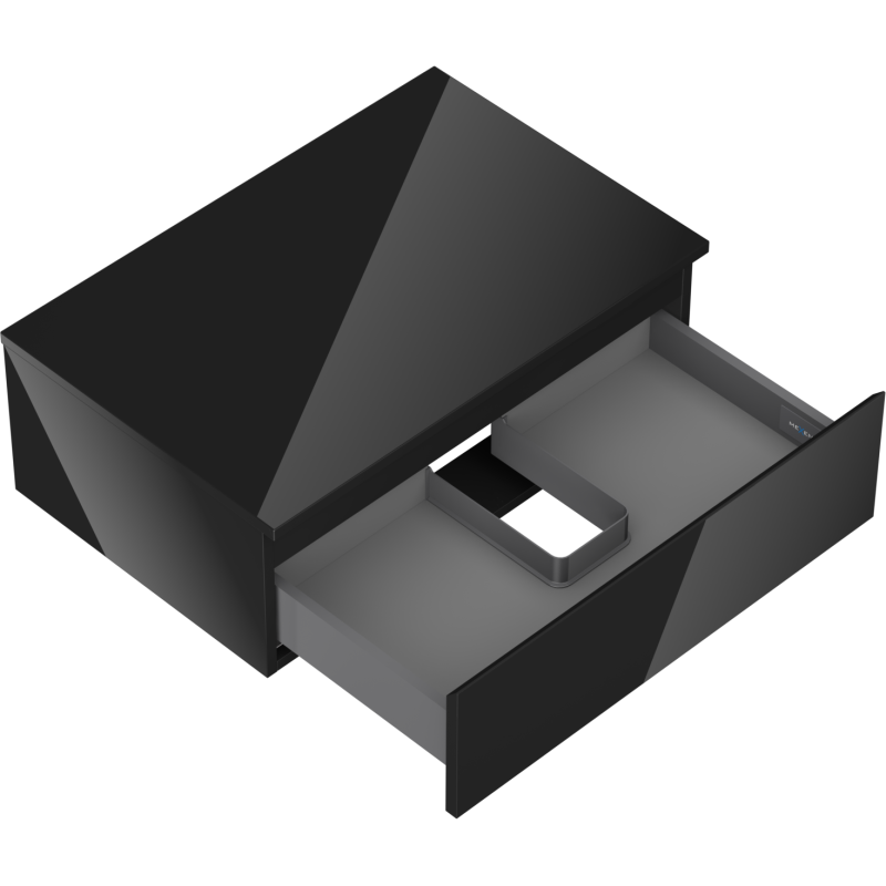 Mexen Orio bathroom cabinet for washbasin 70 cm with countertop, 1 drawer, black gloss - 91A10-07023-1-BFC70