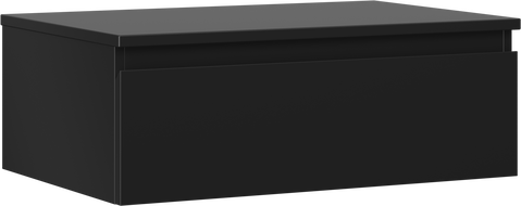 Mexen Orio bathroom vanity unit 70 cm with countertop, 1 drawer, matte black - 91A10-07023-1-BFC71