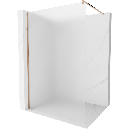 Mexen Kioto shower screen 100 x 200 cm, Frosted 8 mm, Rose gold - 800-100-101-60-30