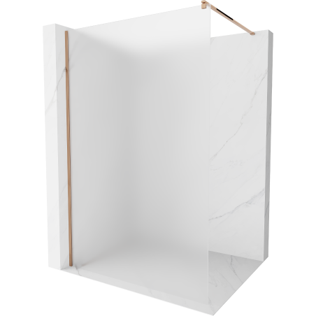 Mexen Kioto Walk-in Shower Wall 100 x 200 cm, Frost 8 mm, Rose Gold - 800-100-101-60-30