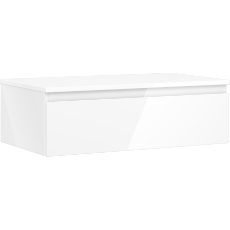 Mexen Orio bathroom cabinet under the sink 80 cm with countertop, 1 drawer, white gloss - 91A10-08023-1-BFC00