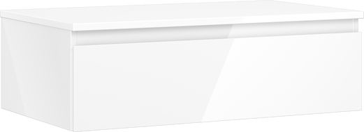 Mexen Orio bathroom cabinet for a washbasin 80 cm with countertop, 1 drawer, high gloss white - 91A10-08023-1-BFC00