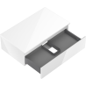 Mexen Orio bathroom cabinet under the sink 80 cm with countertop, 1 drawer, white gloss - 91A10-08023-1-BFC00