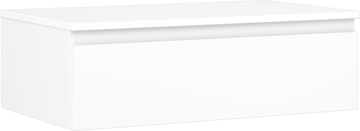 Mexen Orio bathroom vanity cabinet 80 cm with countertop, 1 drawer, white matte - 91A10-08023-1-BFC01