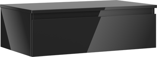 Mexen Orio bathroom cabinet under-sink 80 cm with countertop, 1 drawer, black gloss - 91A10-08023-1-BFC70