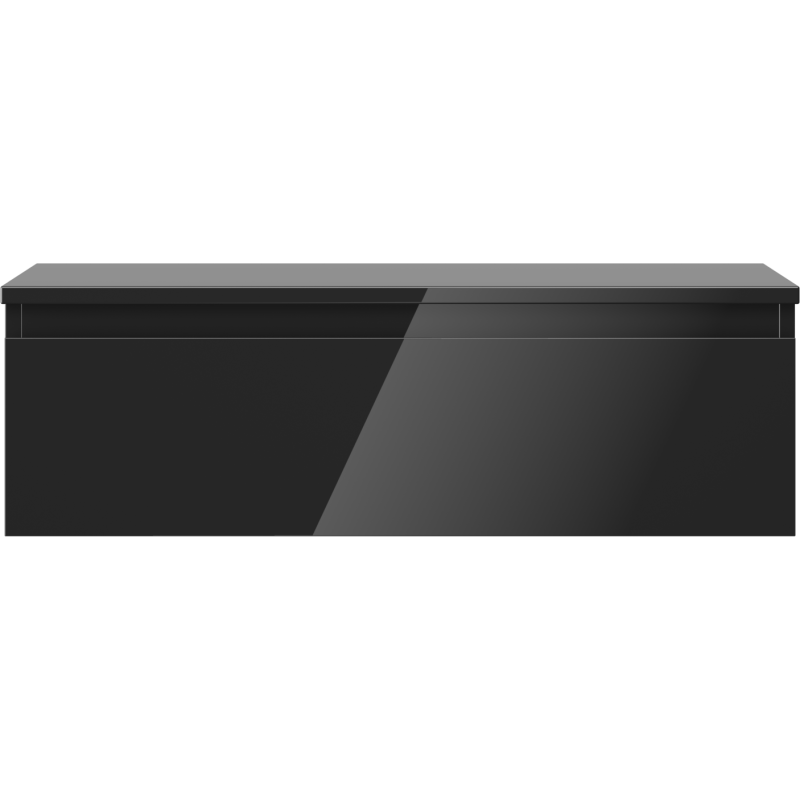 Mexen Orio bathroom cabinet under-sink 80 cm with countertop, 1 drawer, black gloss - 91A10-08023-1-BFC70