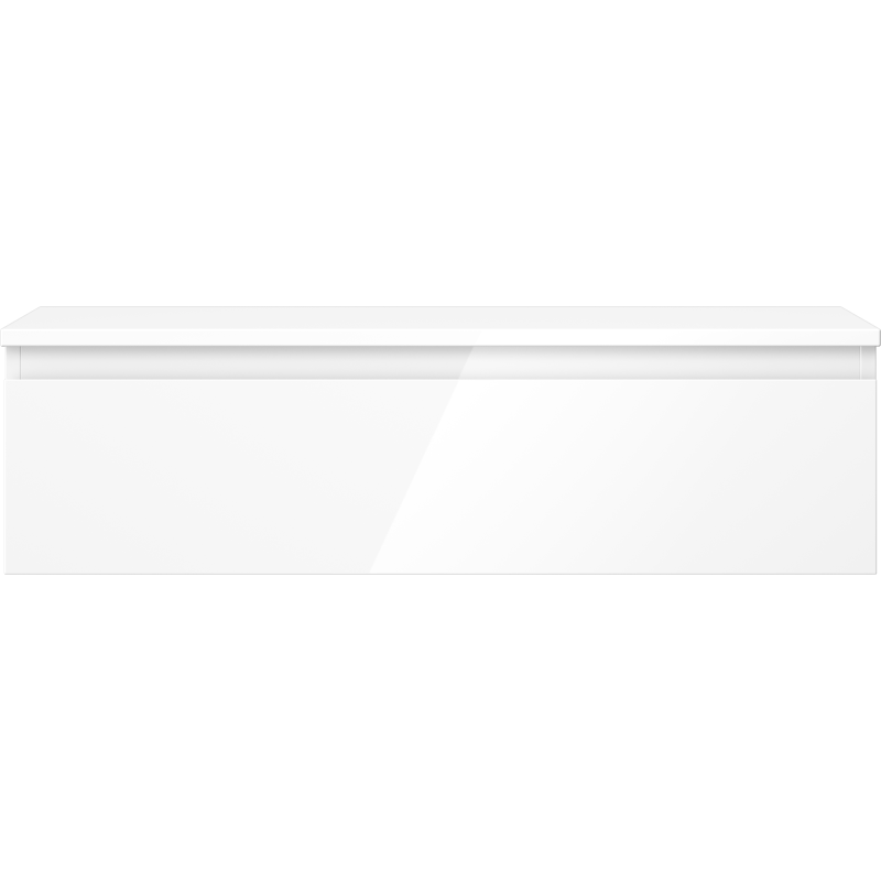 Mexen Orio 90 cm Under-Sink Bathroom Cabinet with Countertop, 1 Drawer, Glossy White - 91A10-09023-1-BFC00